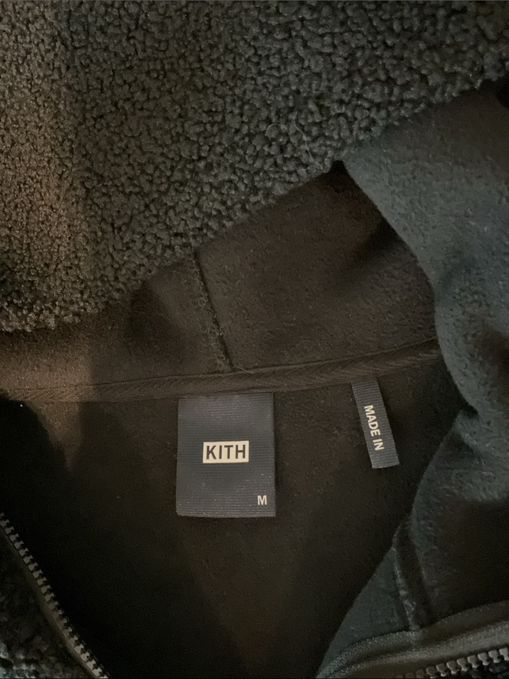 Kith kids Black Sherpa Half-Zip Hoodie - Picture 4 of 5